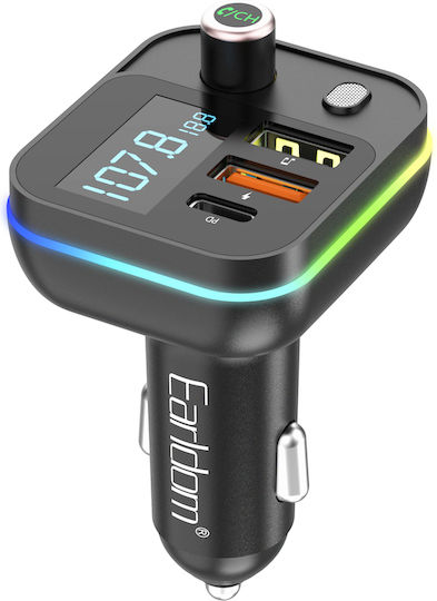 Earldom FM Transmitter Αυτοκινήτου mit Bluetooth / USB / Typ-C,TC-TC