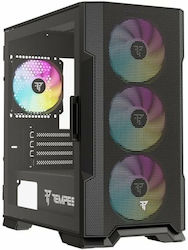 Tempest Gaming Stockade Jocuri Middle Tower Cutie de calculator cu iluminare RGB Negru
