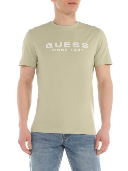 Guess T-shirt Bărbătesc cu Mânecă Scurtă Haki