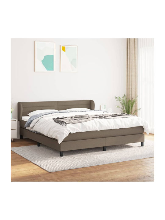 Doppelbett Mit Stoff Beigetaupe Mit Lattenrost ...