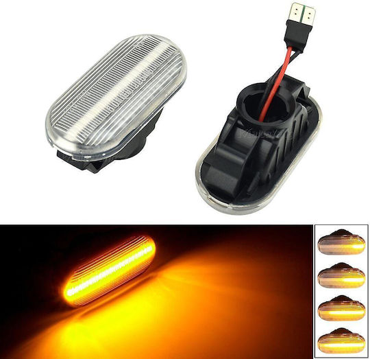 Depo 235106 Seitenblinker Kotflügelblinker Nissan Navara Pathfinder Micra Note Qashqai X-trail Tiida 350z Led Dynamic White 2 Stück
