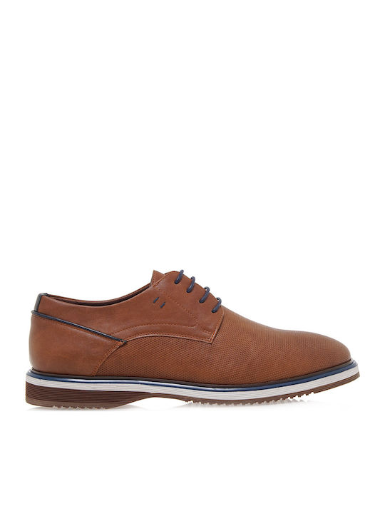 JK London Men's Synthetic Leather Casual Shoes Tabac Brown