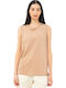 Women's Summer Cotton Sleeveless Beige Blouse
