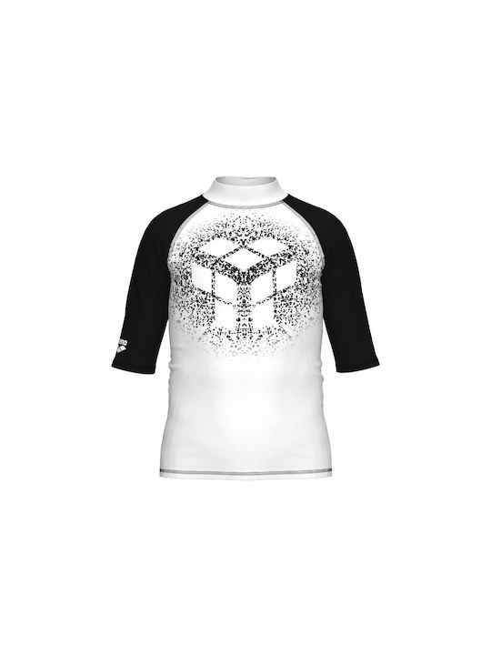 Arena Jr Arena Costum de baie pentru copii Rashguard BLACK/WHITE