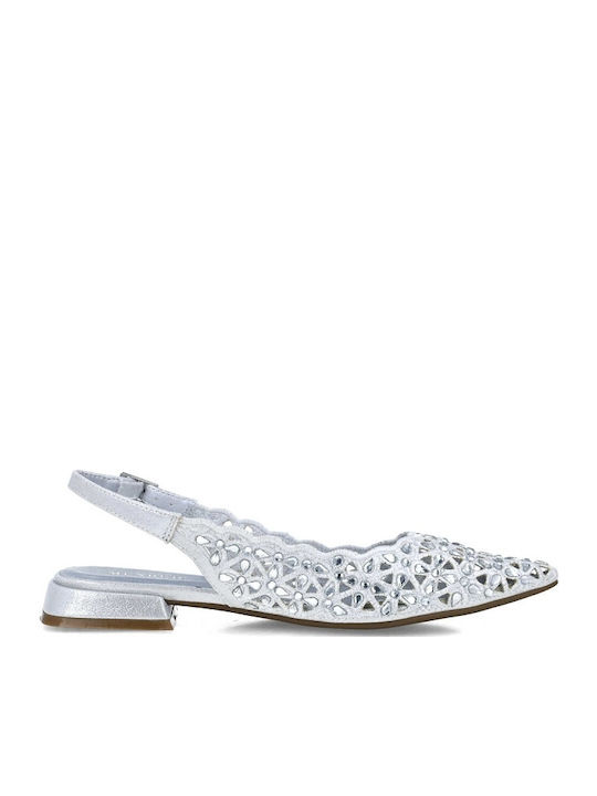 Damen Ballerinas Slingback in Silber Farbe