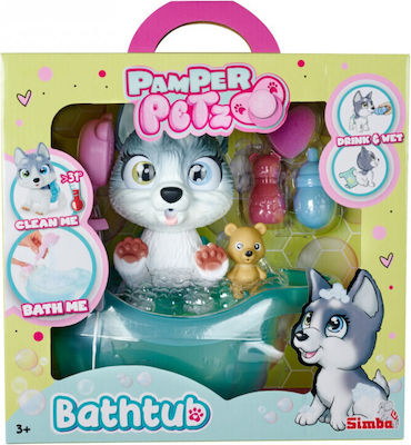 Pamper Petz Husky Puppy In Bathroom