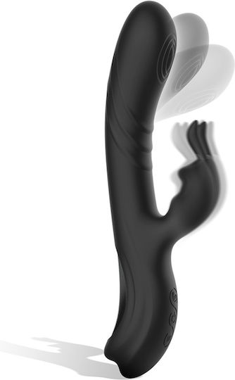 Black&silver Jamie Stimulator de iepure din silicon reîncărcabil Black