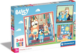449135 Clementoni Kinderpuzzle Super Color Bluey 3x48 Teile 449135 Clementoni Kinderpuzzle Super Color Bluey 3x48 Teile