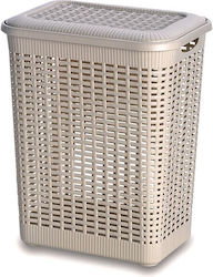 Gensini Plastic Laundry Basket 30lt with Cap 36.5x26.5x47cm Brown