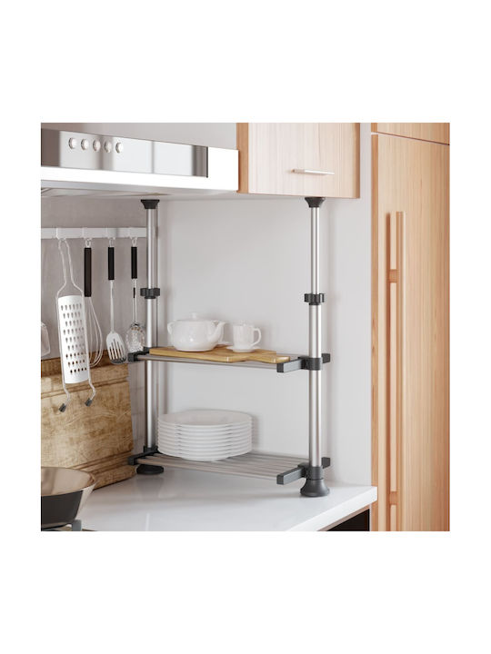 vidaXL Metal Microwave Oven Stand 50x25x50cm Silver