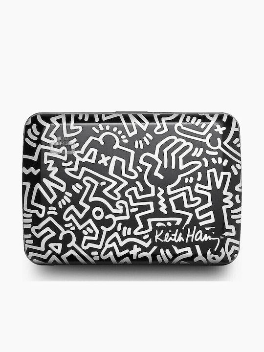 Aluminium-Kartenschutz-Geldbörse Ogon Stockholm V2 Keith Haring Weiß Ogon