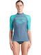 Arena Rash Vest Women's Long Sleeve Sun Protection Shirt Blue