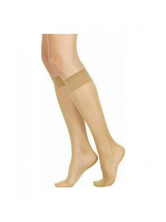 Donna BC Virgolet Women's High Socks 15 Den Beige