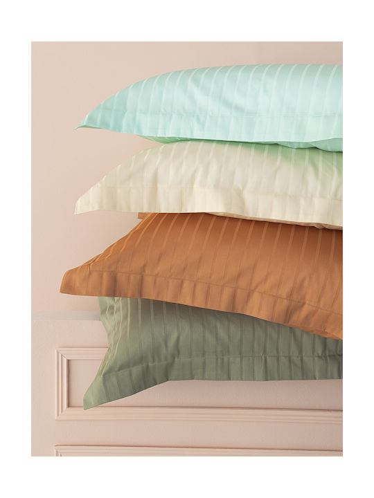 Palamaiki Sateen Riga Set Față de Pernă Oxford Mentă 52x75cm.