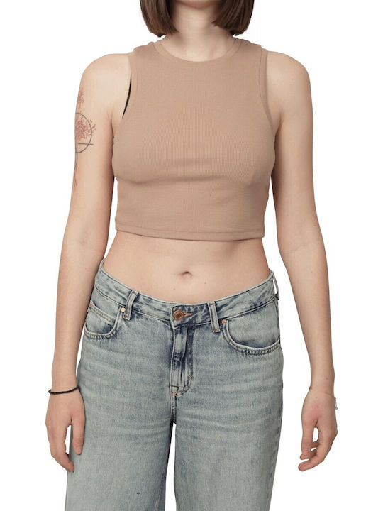 Only Vilma Γυναικείο Crop Top Βαμβακερό Αμάνικο...