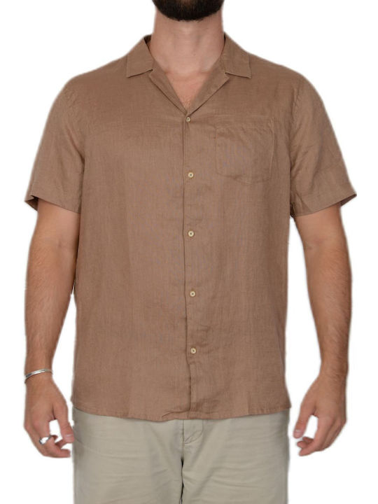 Langärmlig Leinen Hemd Brown