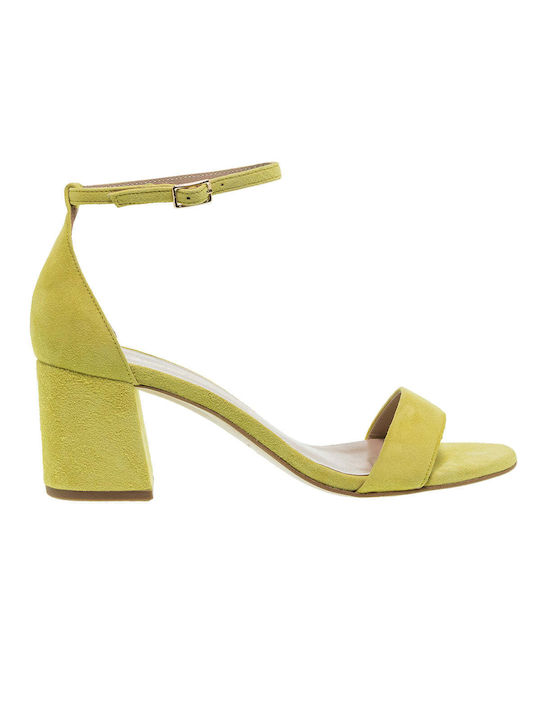 Mourtzi Wildleder Damen Sandalen in Gelb Farbe