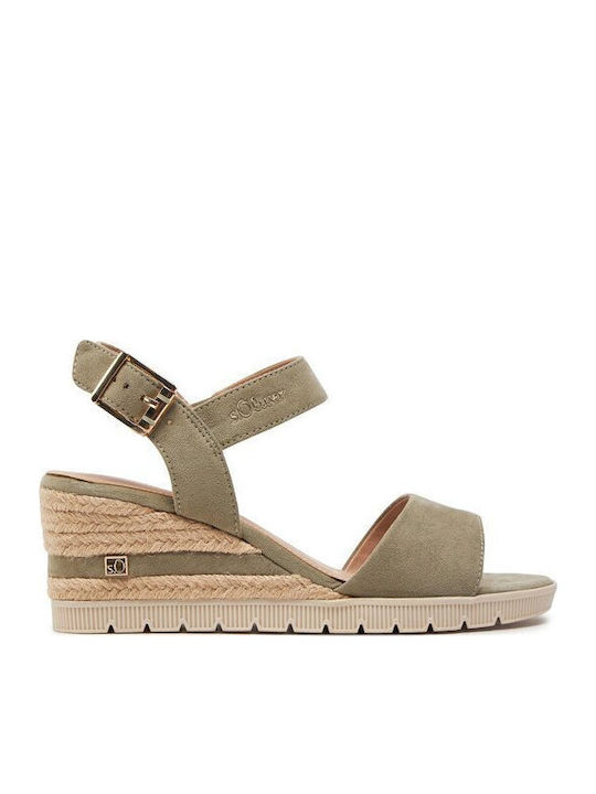 Damenplattformen Khaki