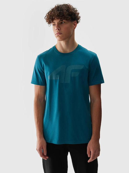 4F Ανδρικό T-shirt Κοντομάνικο Τιρκουάζ
