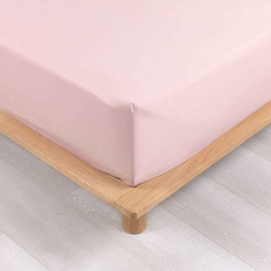 Douceur d'Intérieur Cearșaf Super dublu cu Elastic 160x200cm. Roz