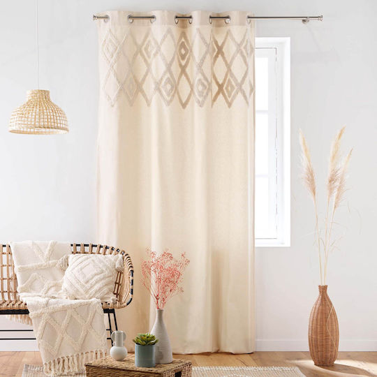 Curtain with Grommets L-c Athena Beige 140x240cm