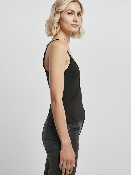 Women's Blouse Cotton with Lace Black