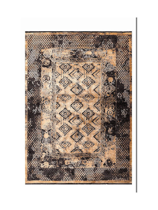 Tzikas Carpets 00156 Χειροποίητο Χαλί Ορθογώνιο με Κρόσια Μπεζ-καφέ-γκρι-χρυσό
