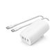 Belkin Încărcător cu 3 Porturi USB-C și Cablu USB-C - USB-C 67W Livrarea energiei Albς (BoostCharge)