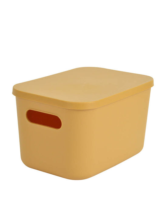 Plastic Storage Box with Lid Yellow 25x17.5x14.5cm 1pcs