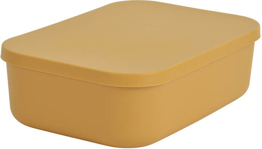 Plastic Cutie de Depozitare cu Capac Galben 25x17.5x7.6cm 1buc