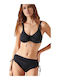 Blu4u Underwire Bikini Set Bra & Slip Bottom BLACK