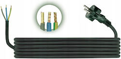 PAWBOL Καλώδιο Ρεύματος με Διατομή 3x2.5mm² Μαύρο 1m D.3527