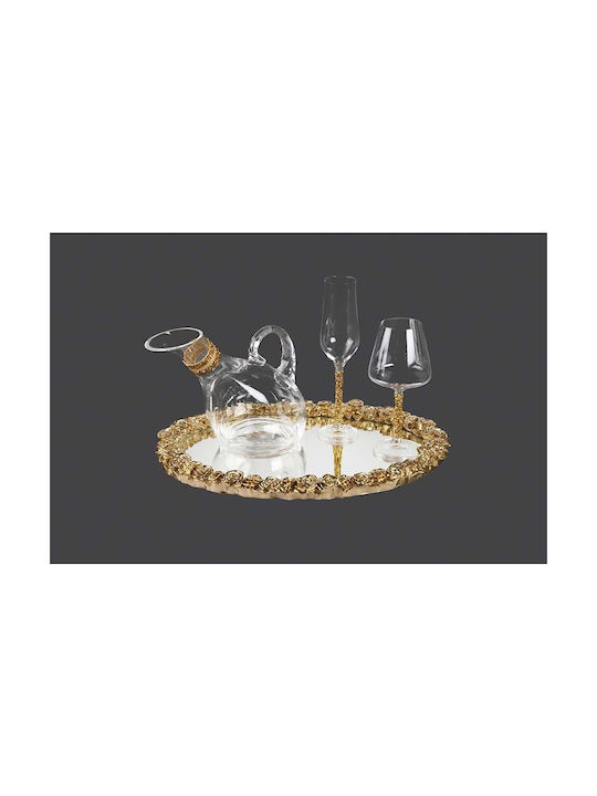 La Vista Wedding Tray with Mirror Gold 1pcs