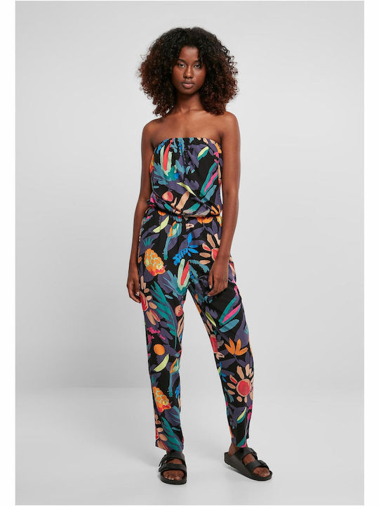 Damen Trägerlos Einteiler Anzug Black