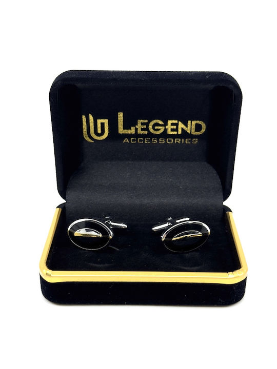 Legend Accessories Butoni din Argint în culoarea Negru