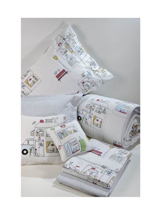 Down Town Home Set Kids Duvet Cover Single with Pillowcase Multicolored 175x245cm