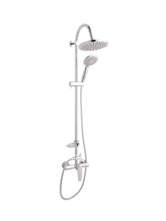 Ferro Algeo Shower Column without Mixer Silver