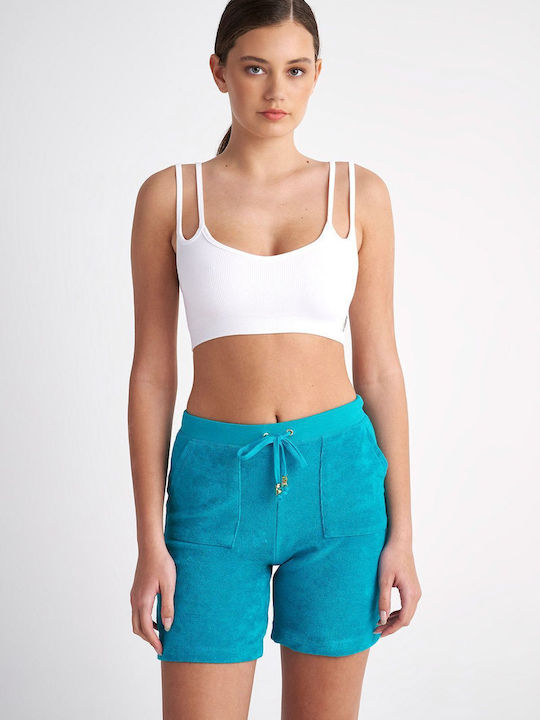 Γυναικείο Αθλητικό Crop Top με Τιράντες Λευκό