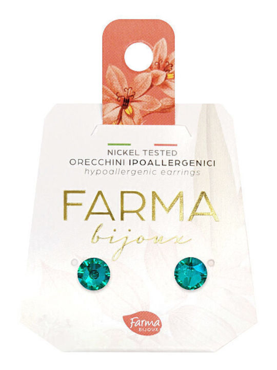 Farma Bijoux Υποαλλεγικά Σκουλαρίκια Κρύσταλλα Τιρκουάζ 6.3mm Farma Bijoux Υποαλλεγικά Σκουλαρίκια Κρύσταλλα Τιρκουάζ 6.3mm