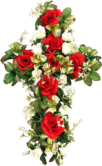 Coroană din Plante Artificiale Trandafir Red 56cm