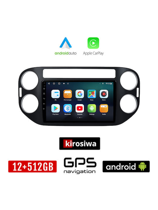 Kirosiwa Ηχοσύστημα Αυτοκινήτου για Volkswagen Tiguan 2009-2016 (Bluetooth/USB/WiFi/GPS/Apple-Carplay/Android-Auto) με Οθόνη Αφής 9"