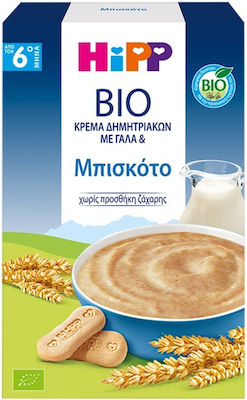 Hipp Βρεφική Κρέμα Bio Δημητριακών Με Γάλα & Μπισκότο για 6m+ 250gr