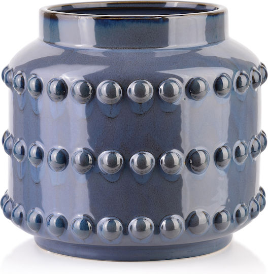 Mondex Βάζο Κεραμικό Migliore Μπλε Φ24xΥ24cm
