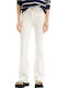 Ohio Women's Jean Trousers Flared Push Up White