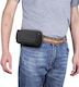 Langlebige Oxford-Stoff Horizontal Platte Hängende Taille Handy Gürteltasche Lederhülle Kartenfach Geeignet für 5.5-6.7 Zoll Smartphones Schwarz