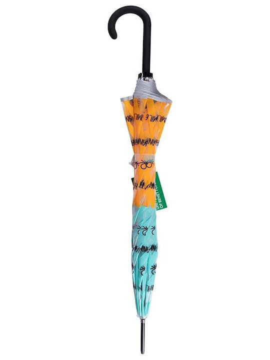 Benetton Automatic Umbrella with Walking Stick Multicolour
