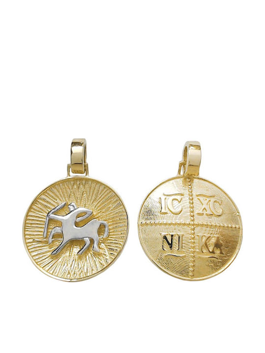 Goldjewels Κολιέ Διπλό Φυλαχτό Ζώδιο Τοξότης από Χρυσό 14Κ