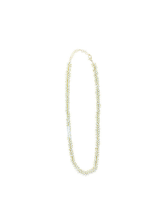 Farma Bijoux Subwoven Halskette Weiß Koralle 43/48cm