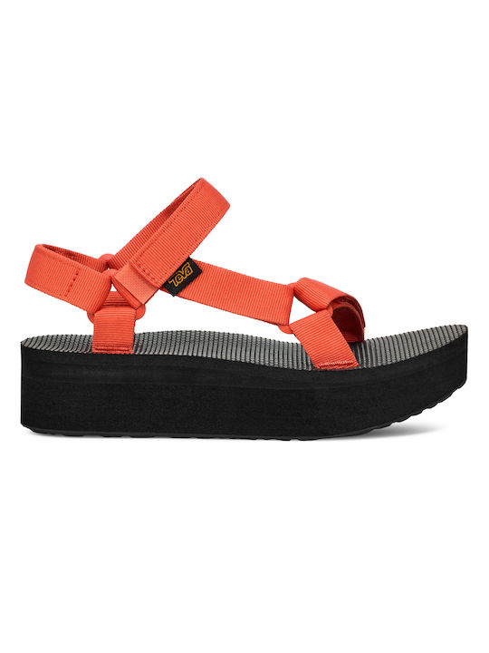 Teva Universal Damen Flache Sandalen Anatomisch Flatforms in Orange Farbe