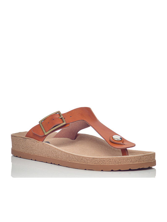 Women's Flat Sandals Anatomic in Tabac Brown Color